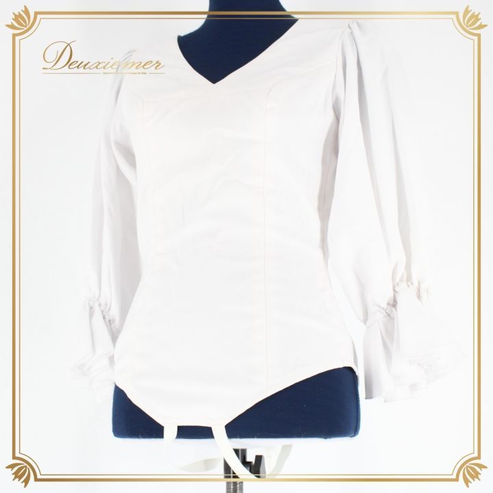 【フラメンコ衣装】ホワイト docedelflamenco ブラウス トップス フラメンコ 白 ブラウス 美品 フラメンコ衣装】ホワイト