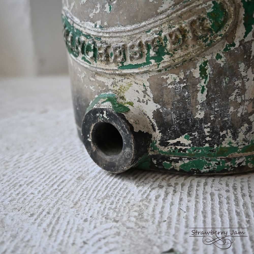 L3501-175 英国アンティーク ブリキドラム 鉢 ガーデニング ゴミ箱