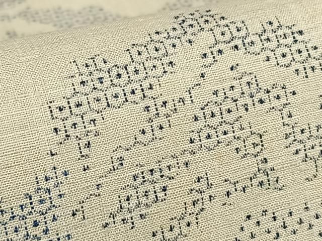 平和屋着物▽上質な小紋 単衣 藍 樹林風景文 正絹 逸品 DAAS0726az