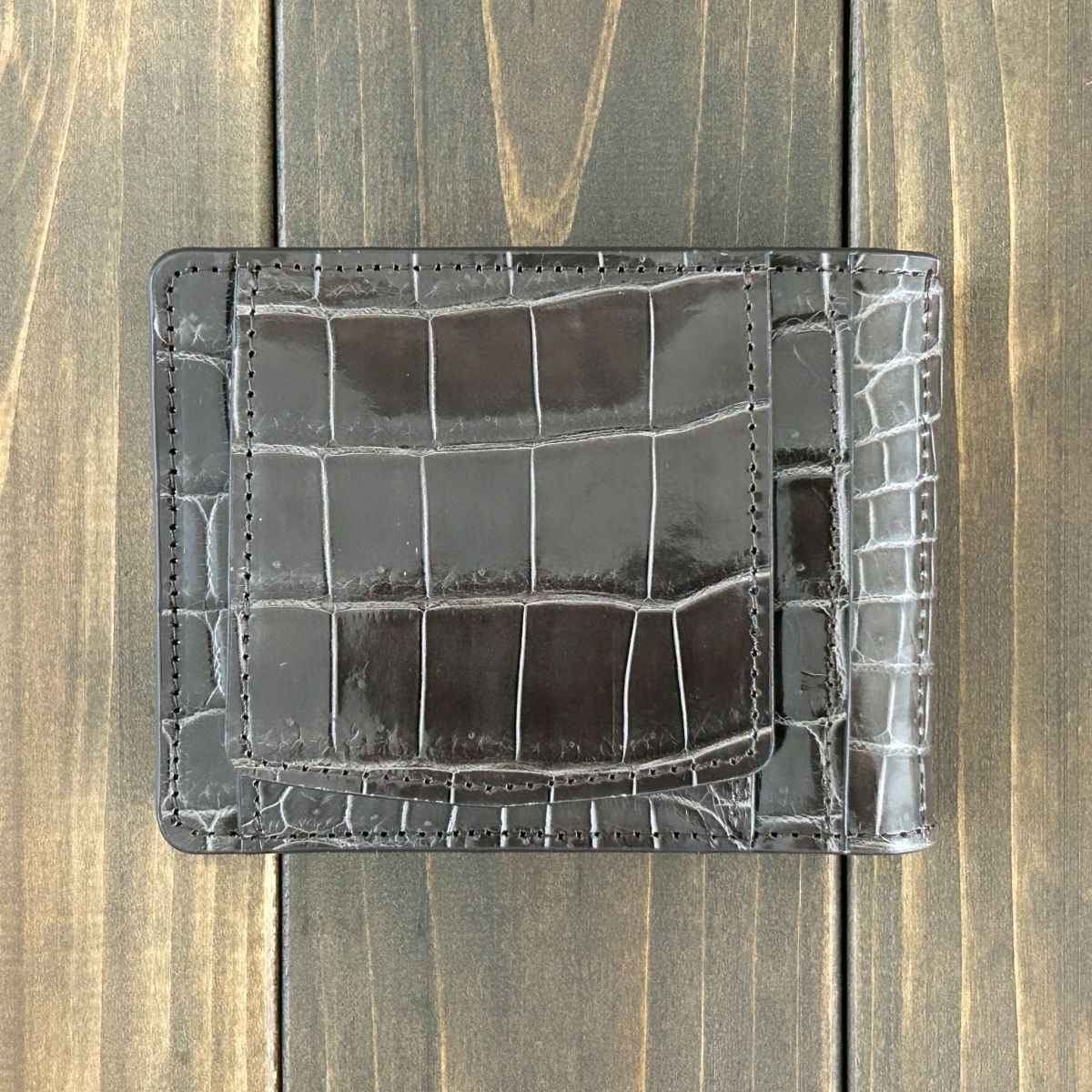 クロコダイル 無双 マネークリップ グレージュ ワニ革マネークリップ