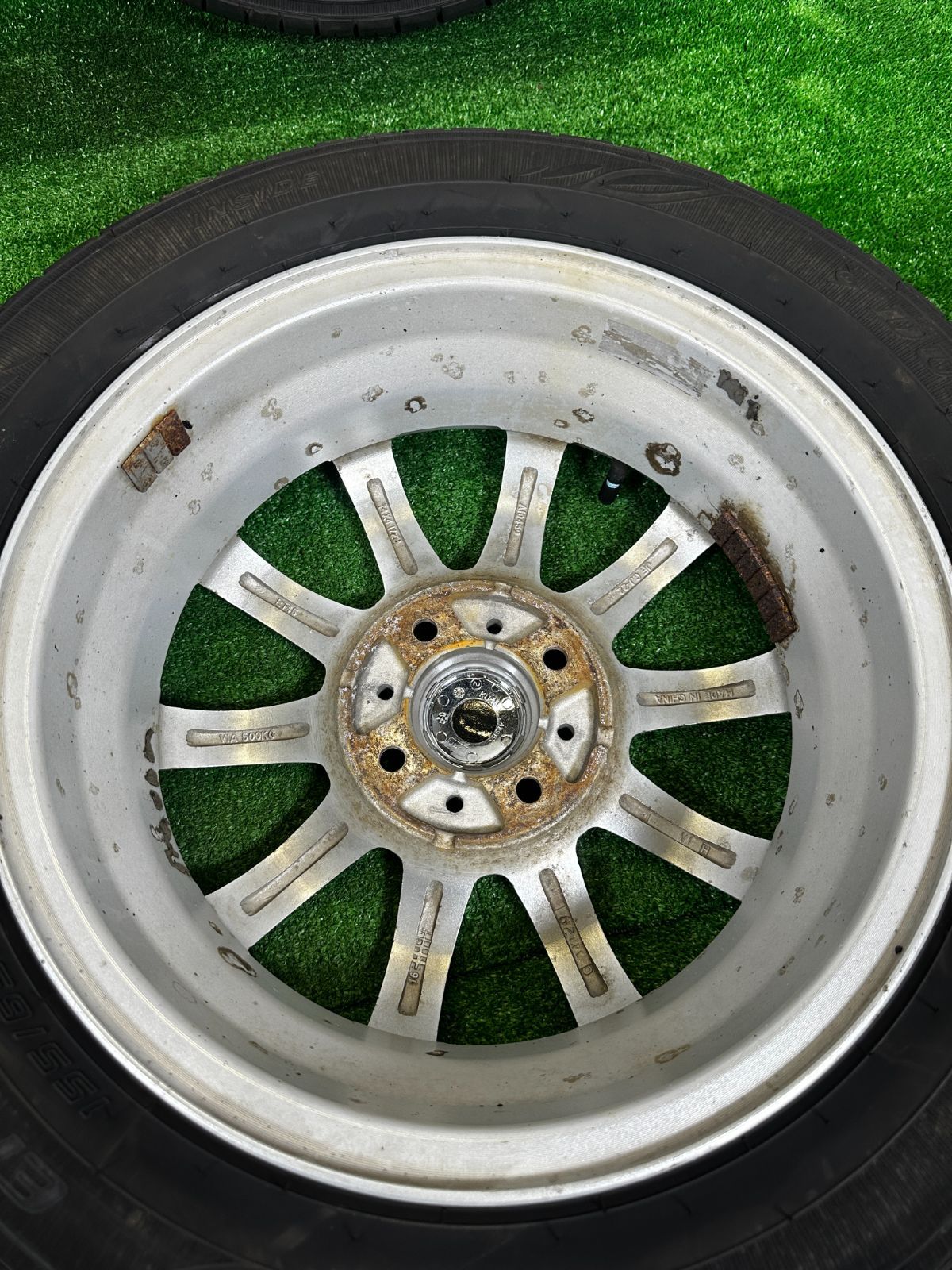 送料無料☆14x4.5J +45 4穴 PCD100 155/65R14 ダンロップ EC300+ 4本 