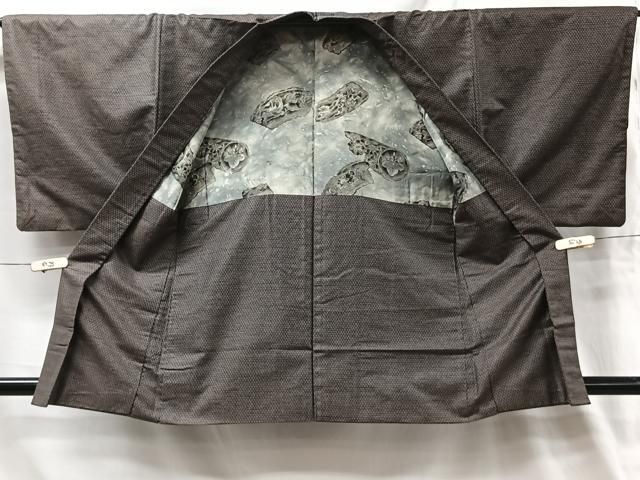 平和屋着物□男性 お召 アンサンブル 亀甲柄 正絹 逸品 CAAT2426xi