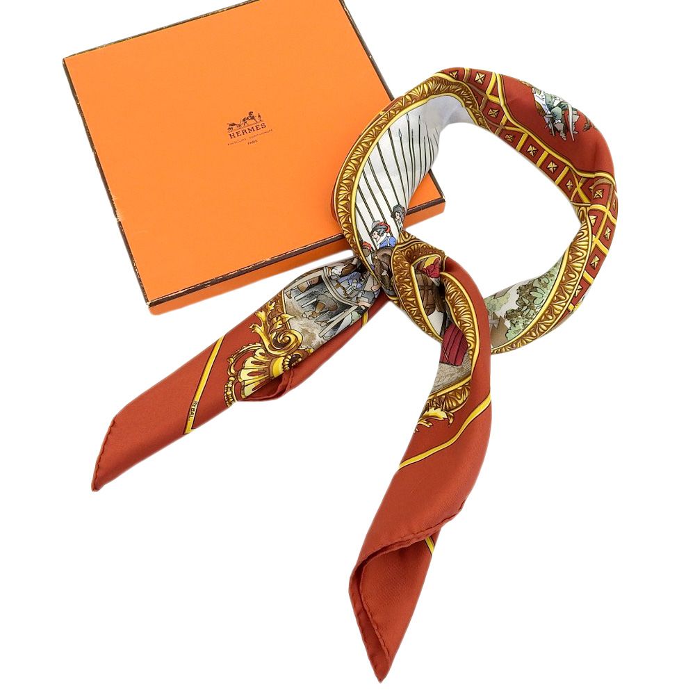 【エルメス】HERMES 　リボンデザインシルク100％　スカーフ　ヴィンテージ エルメス スカーフ カレ90 去年の雪 SILK100% | 東京銀座の