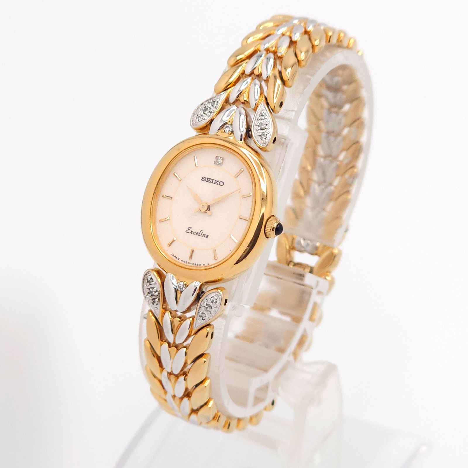 SEIKO セイコー エクセリーヌ 腕時計 4N20-5260 ダイヤ SEIKO セイコー エクセリーヌ 4N20-5260 1Pダイヤ QZ 動作品