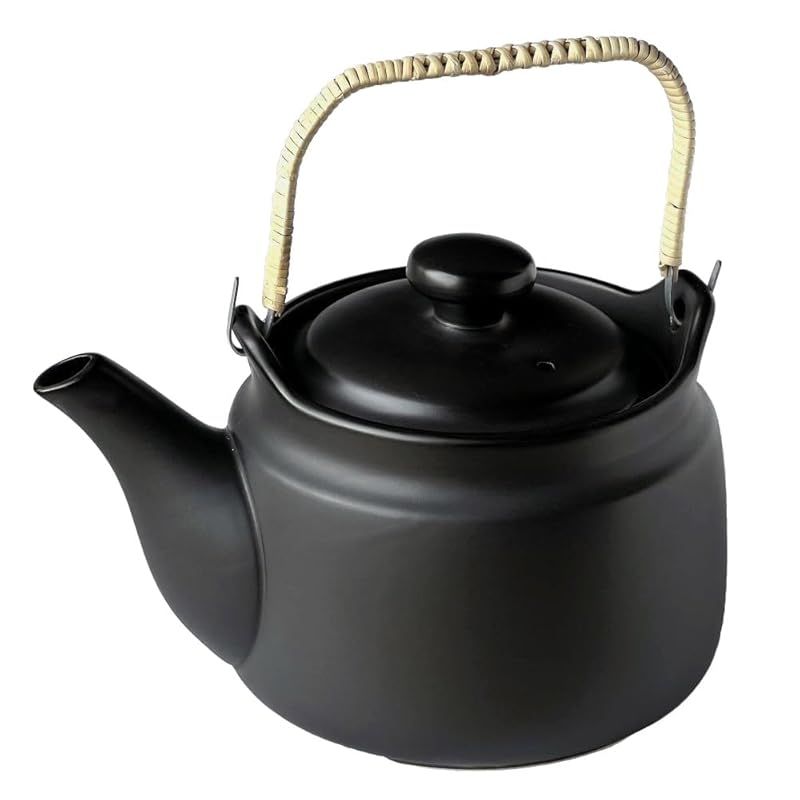 風景ドットコム 常滑焼 耐熱 セラミック 土瓶 ブラック 大 2000cc 急須 直火OK 煎じ 薬草 漢方 日本製