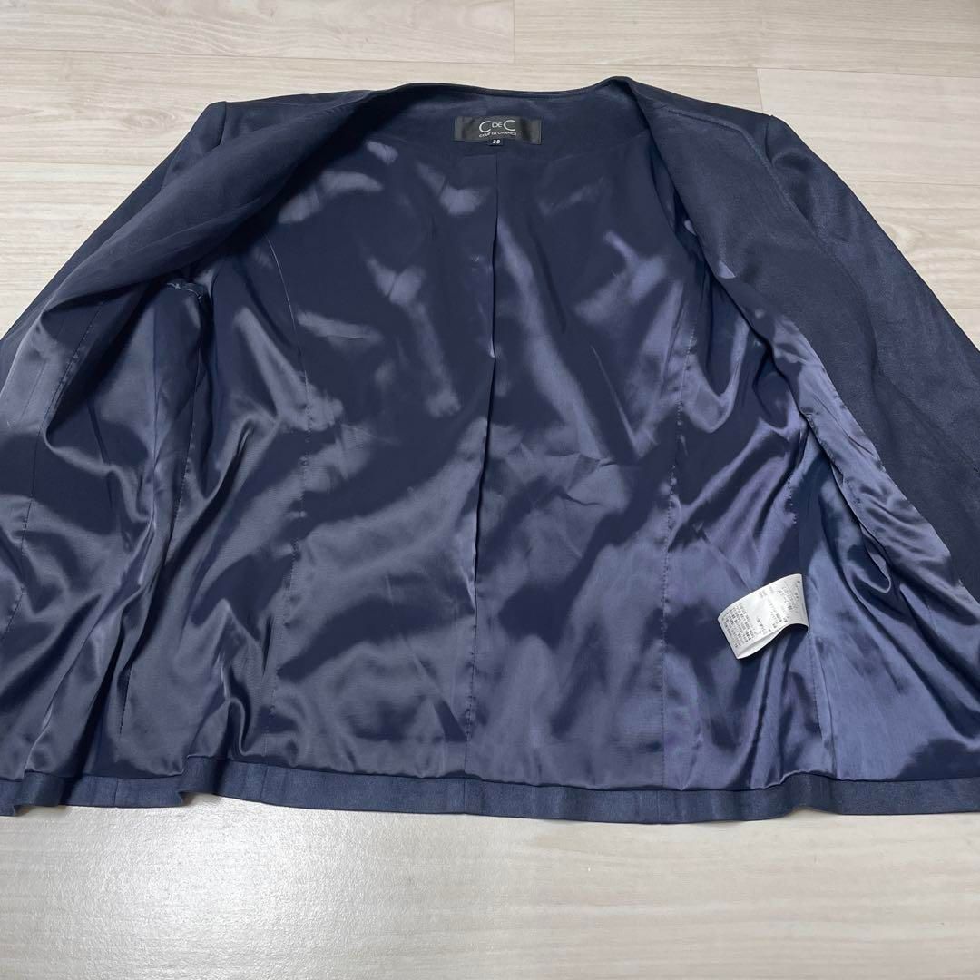 CdeC クードシャンス ネイビー ノーカラージャケット 38 ネイビー 日本