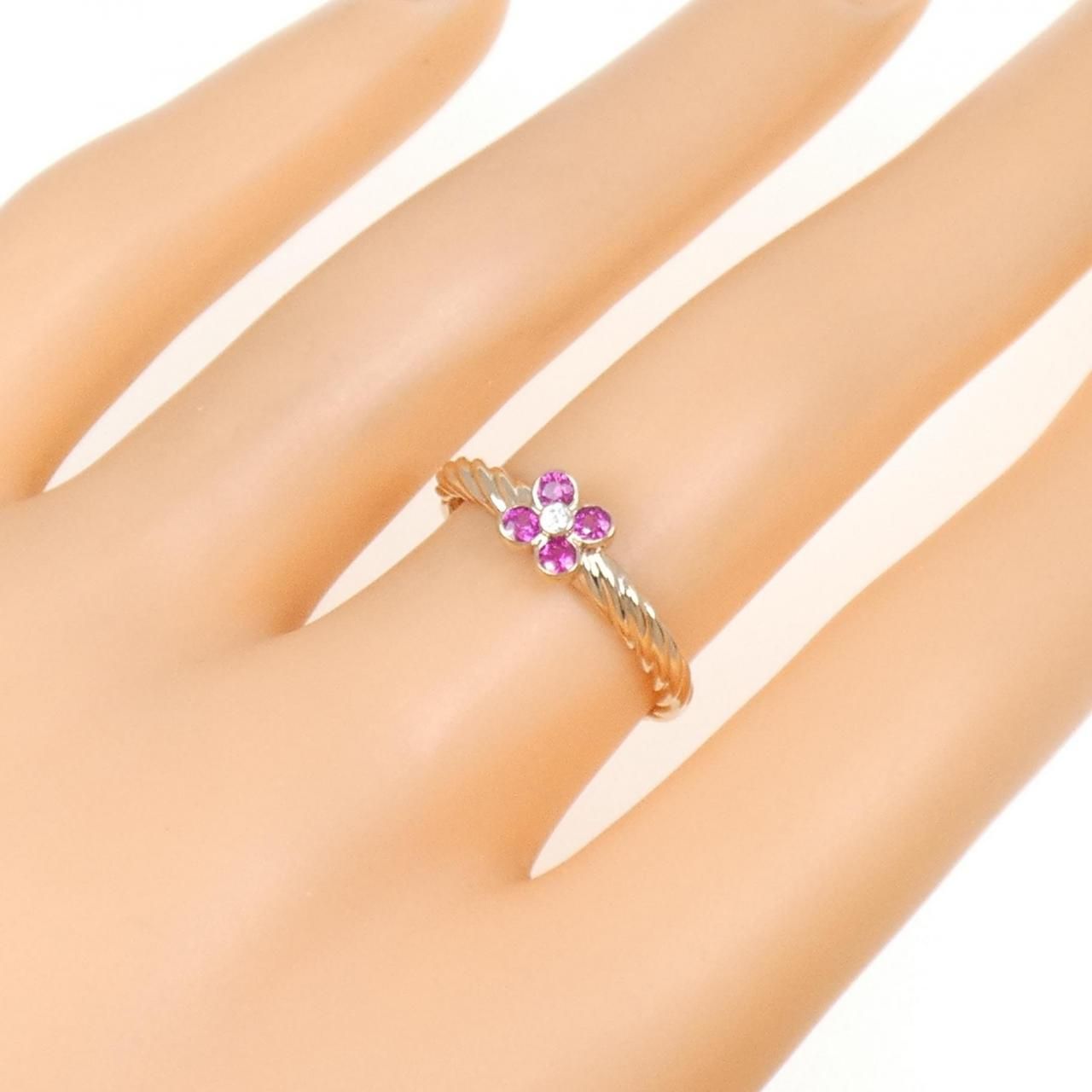 ポンテヴェキオ フラワー ルビー リング 0.20CT - メルカリ 