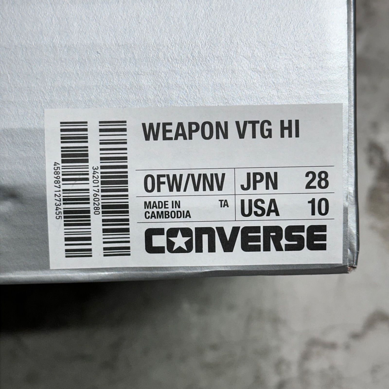 【送料無料】 未使用品 CONVERSE ハイカット ウエポン HI VTG WEAPON シューズ(男性用)