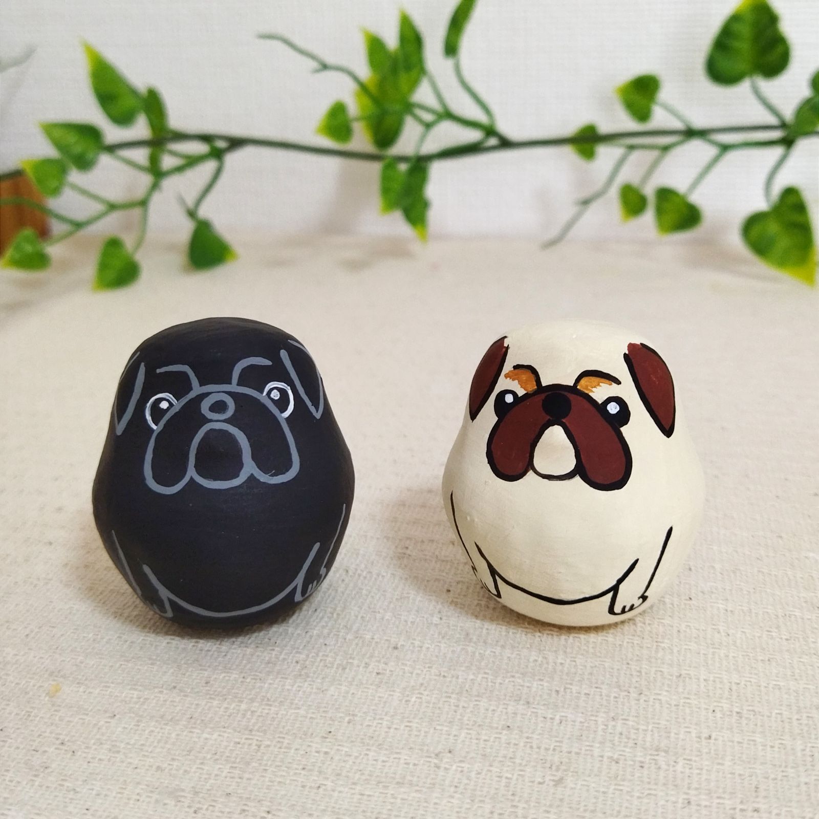 メルカリshops ミニ張り子だるま パグ 犬 Harikocat