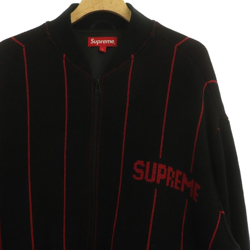 シュプリーム SUPREME 23SS Pinstripe Varsity Zip Up Sweater ニット 