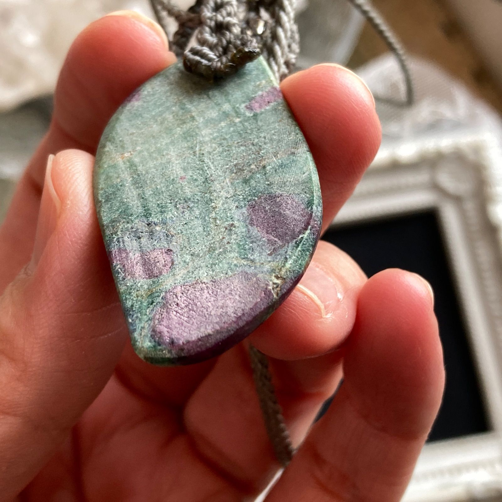 ルビーインフックサイト マクラメ編みネックレス・マクラメネックレス