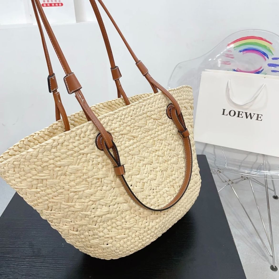 LOEWE バスケット トート かごバッグ スモール タン 編み込み - メルカリ 