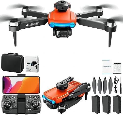 K102MAX ドローン カメラ付き 90°調整 な 4K HD デュアルカメラ ブラシレスモーター付き 折り畳み式 向け ミニドローン 子供向け トイドローン 飛行時間45分 バッテリー3個 収納ケース付き WI-FI FPVリ