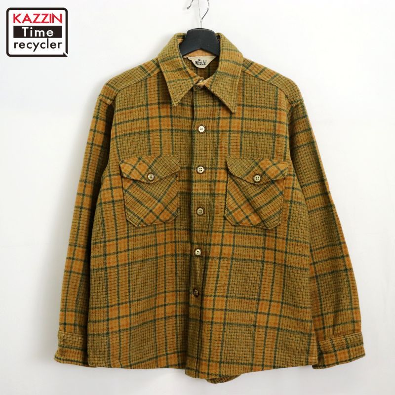 【’70s】Woolrich ウールチェックシャツ Sサイズ 70s Woolrichウールリッチ ブロックチェック ウールシャツ S