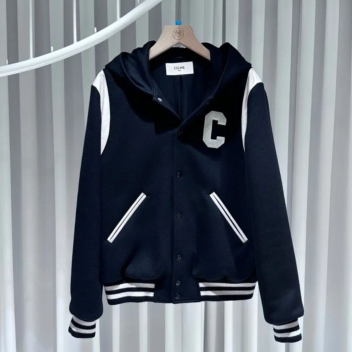 CELLNE セリーヌ ダブルフェイスカシミアフード付きジャケット