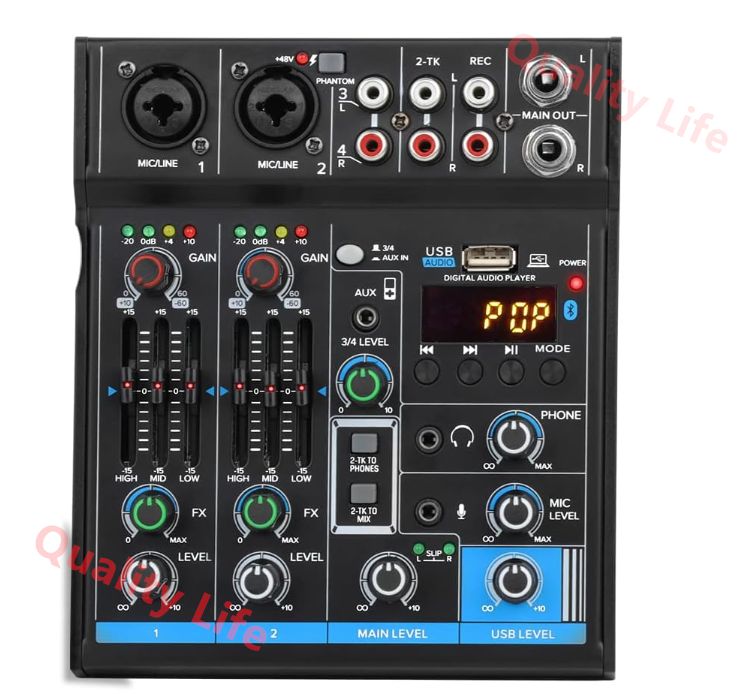 Mini ポータブル ステレオ 4チャンネル プロオーディオ ミキサー パッシブ ライブ スタジオ コンソール (XX-MC5) 並行輸入 | Mini ポータブル ステレオ 4チャンネル 3.5mm プロオーディオ