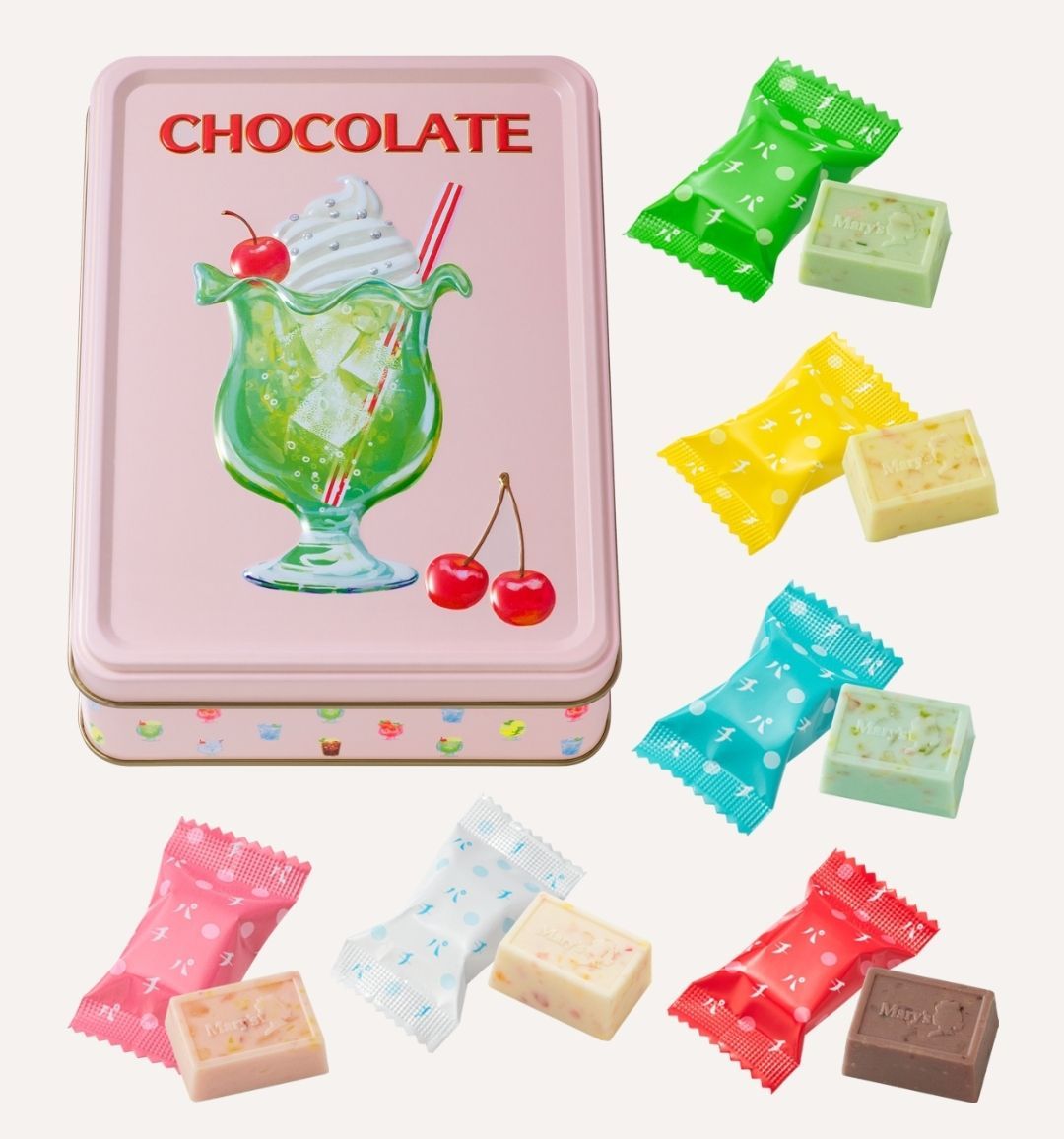 メリーチョコレート はじけるキャンディチョコレート 4缶セット - 菓子