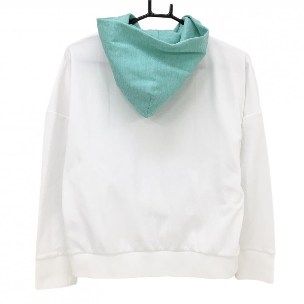 美品】テーラーメイド フード付トレーナー 白×ライトグリーン フロント
