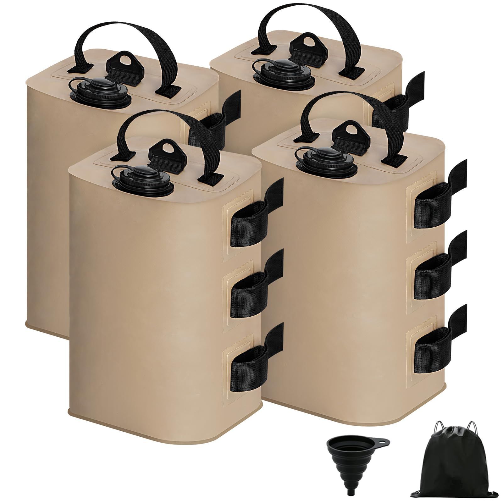 Color カーキ テント 重り セット ウェイトバッグ おもり マルチウェイト 10リットル タープテント用 バンドテープ付き 注水タイプ 屋外 重し袋 ワンタッチタープ ビーチパラソル 万能ウェイト