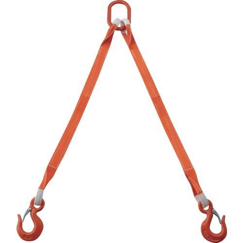 ＴＲＵＳＣＯ ２本吊ベルトスリングセット ３５ｍｍ幅Ｘ１ｍ 吊り角度６０°時荷重１．７２ｔ 最大使用荷重２ｔ