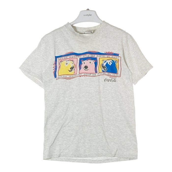 Coca Cola コカコーラ 90s USA製 白クマ ベアー Tシャツグレー sizeM