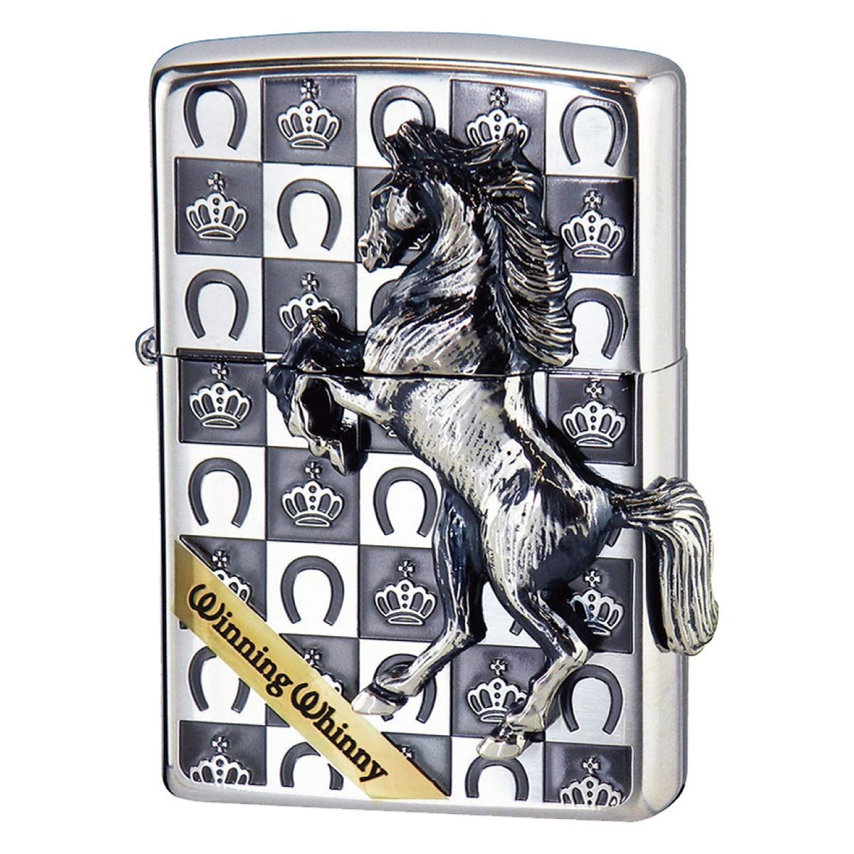 ZIPPO(ジッポー) ライター シルバー ウイニングウィニー グランドクラウン 2面加工 高さ5.5cm×幅3.8cm×奥行き1.8cm