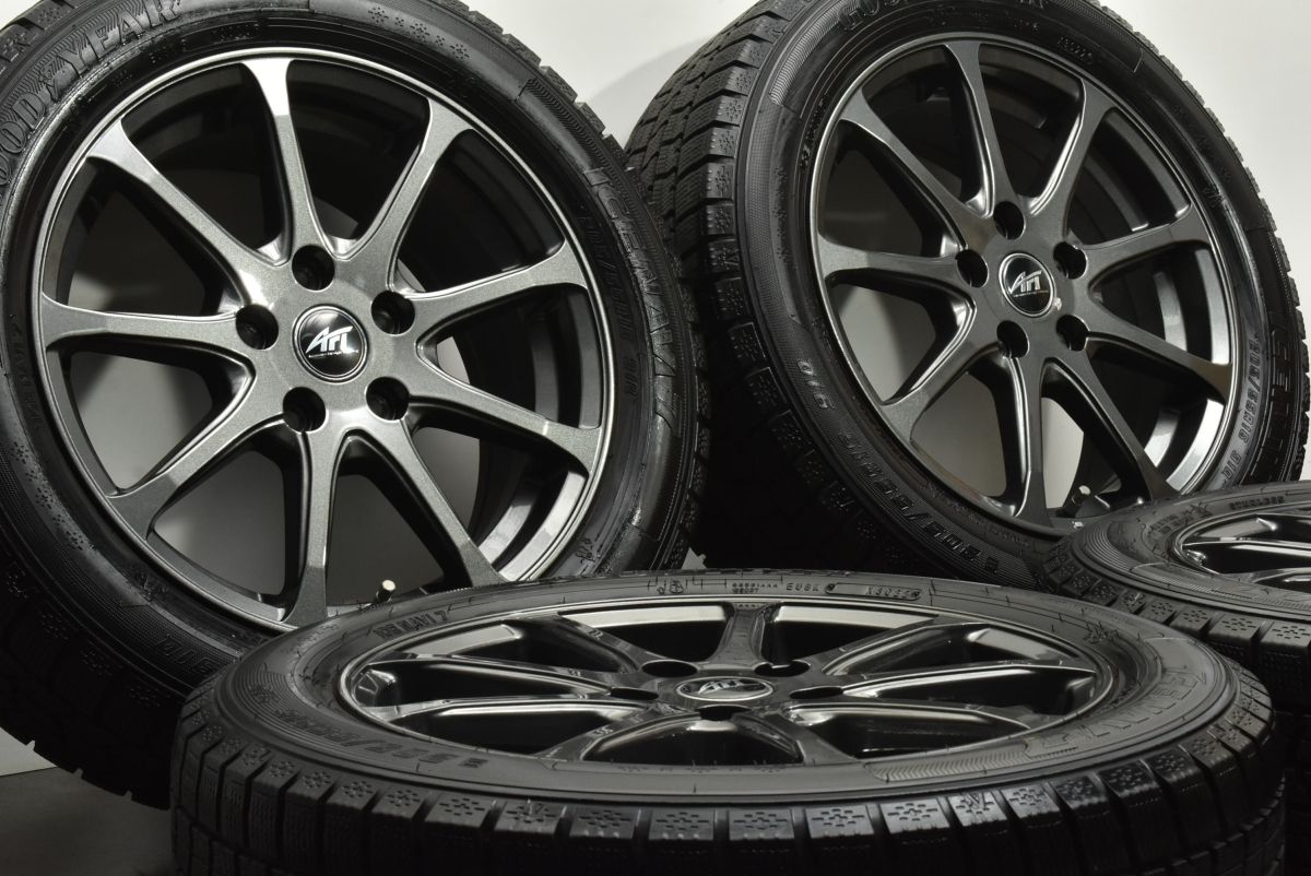 バリ溝 AFT BERTZEN 16in 6.5J 50 PCD112 グッドイヤー アイスナビ7 205 55R16 アウディ A3 VW ゴルフ ジェッタ パサート