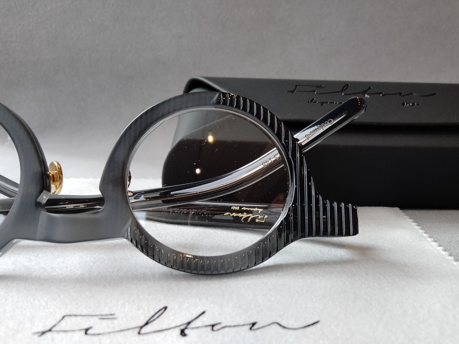 メガネ・老眼鏡 Filton Velours 01 / Col. 4 Filton(フィルトン)「Velours côtelé 01」noir-6/クリアブラック