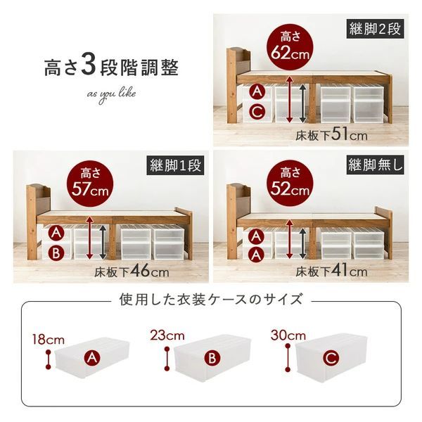 高さ調節 3段階