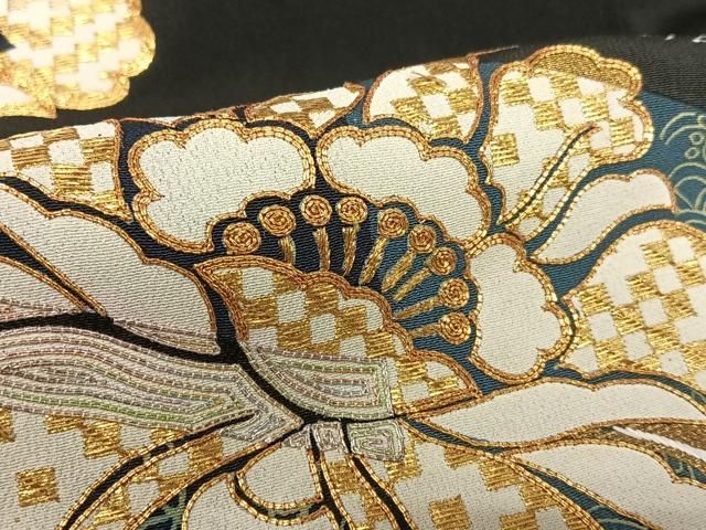 平和屋着物○千草染繍 色留袖 友禅 扇面風景文 暈し染め