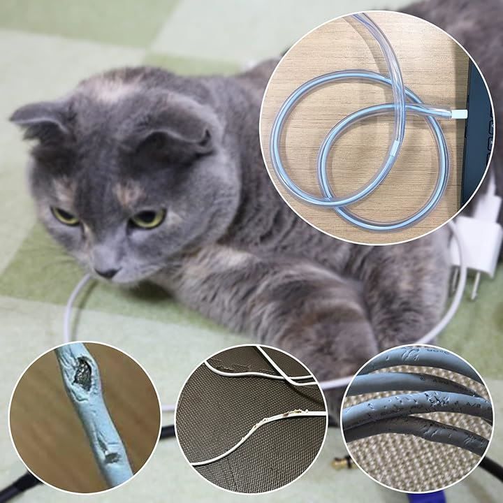 WJSD ペット 犬 猫 コード 噛み防止 コードカバー ケーブルカバー 対策