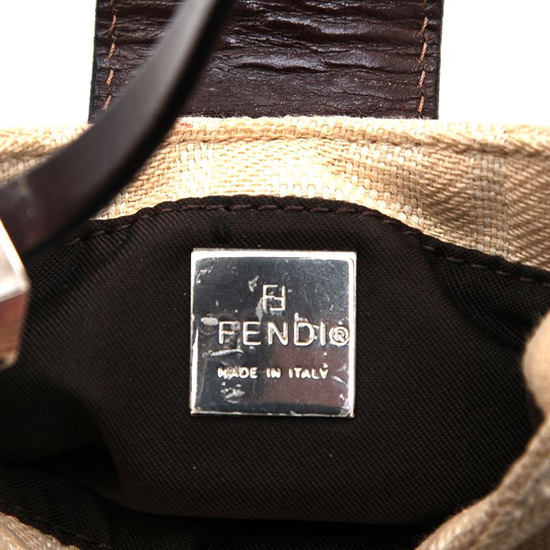 美品☆FENDI　ミニクロワッサン　ズッカ　ハンドバッグ　ポーチ フェンディ ズッカ ミニ クロワッサン ハンドバッグ ポーチ