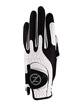 (Worn On Left Hand White) - Zero Friction Junior Compression-Fit Synthetic Golf Gloves Universal Fit One Size