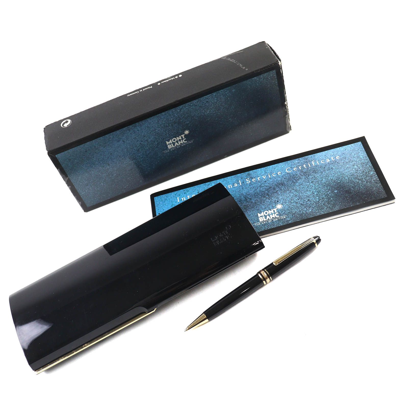 MONTBLANC モンブラン マイスターシュテュック クラシック ー ホワイトスター ツイスト式 ボールペン ブラック ゴールド ドイツ製 メンズ 筆記 済み