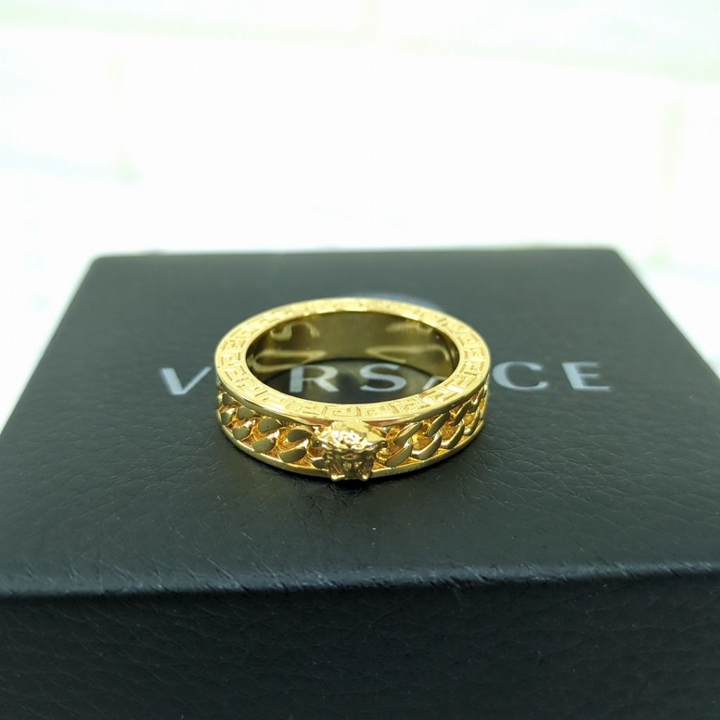 VERSACE  ヴェルサーチ ヴェルサーチェ リング 21号 ゴールド 指輪 VERSACE ヴェルサーチ ヴェルサーチェ リング 指輪 メンズ