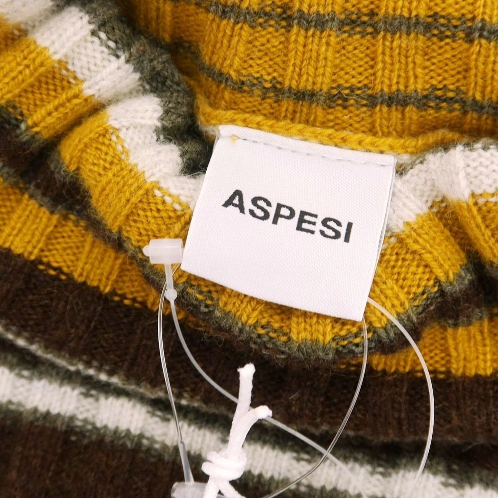 新品】アスペジ ASPESI ウールヤクカシミヤ リブ ボーダー  