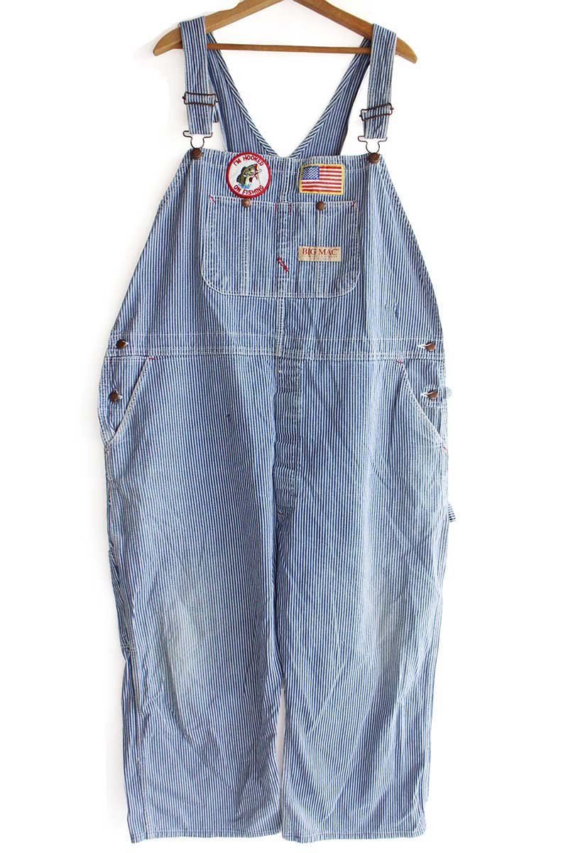 BIG MAC / ヒッコリー オーバーオール ☆ W38 ★USAヴィンテージ 90s JCPenney BIGMACビッグマック パッチ付き ダメージ