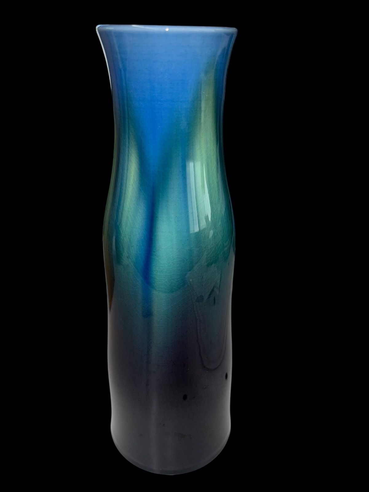 人間国宝・三代 徳田八十吉・耀彩 一輪挿 花瓶・九谷焼・最晩年作・共