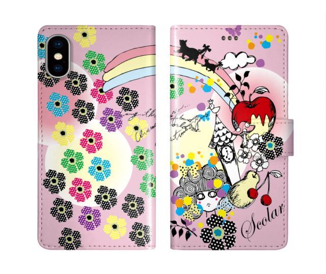 [Galaxy A55 5G SC-53E] iPhone16 ケース スカラー スマホケース 手帳型 iPhone16 Pro ケース アイフォン16 15 14 13 12 11 スマホカバー 全機種対応 手帳 ScoLar メルヘン お花 スカラコ りん