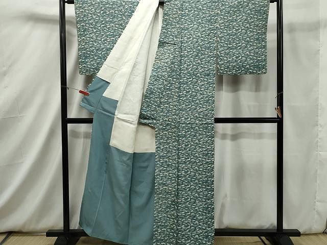 平和屋着物□上質な小紋 型染め 抽象文 正絹 逸品 CAAR7398yk 平和屋