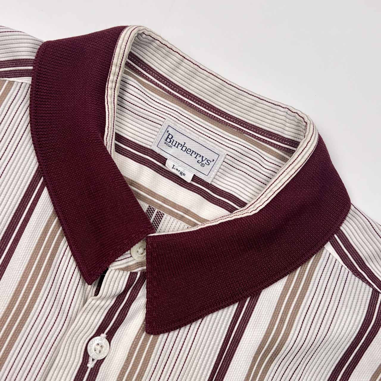 タグ付き新品★BURBERRY 半袖シャツ ストライプ ヴィンテージ L タグ付き新品 BURBERRY 半袖シャツ ストライプ ヴィンテージ L