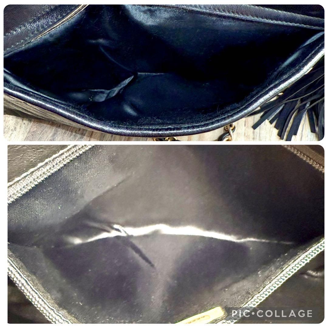 ⛄️極美品⛄️シャネルCHANELラムスキンココ フリンジ付ショルダー