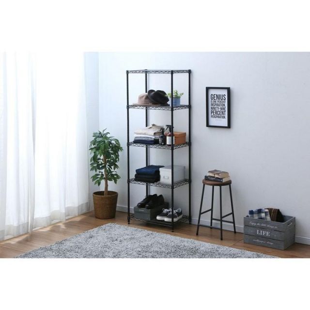 スチールラック 5段 メタルラック ダークグレー 幅55cm 収納ラック スチールラック 5段 メタルラック ダークグレー 幅55cm 収納ラック