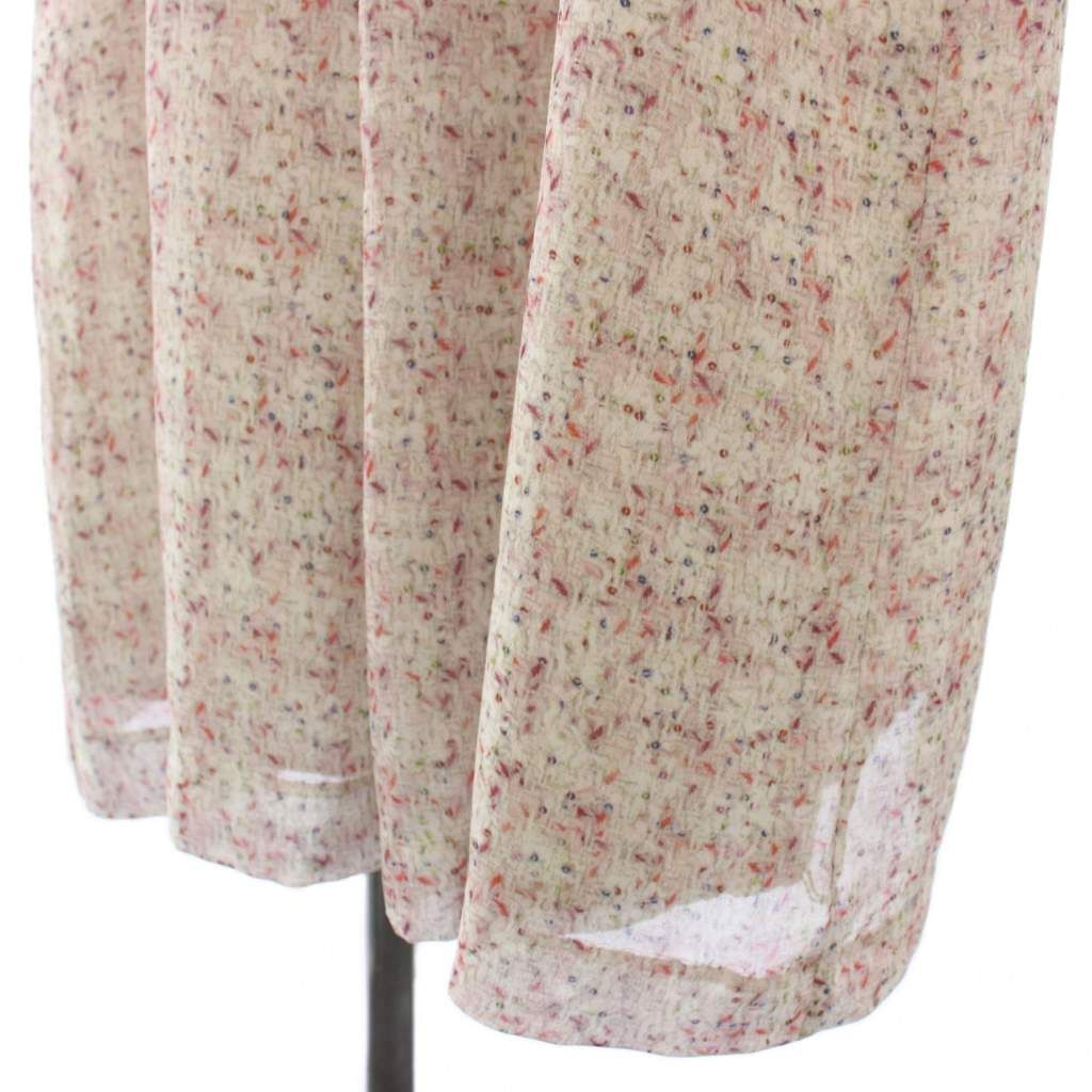 アマカ AMACA リントンツイードプリントワンピース ひざ丈 長袖 総柄