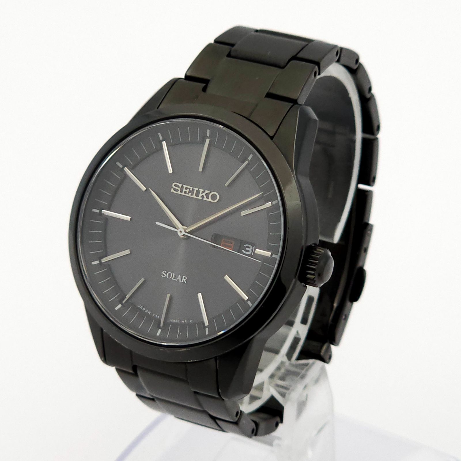 ☆美品 SEIKO セイコー V158-0AM0 ソーラーQZ 動作品 黒 - メルカリ