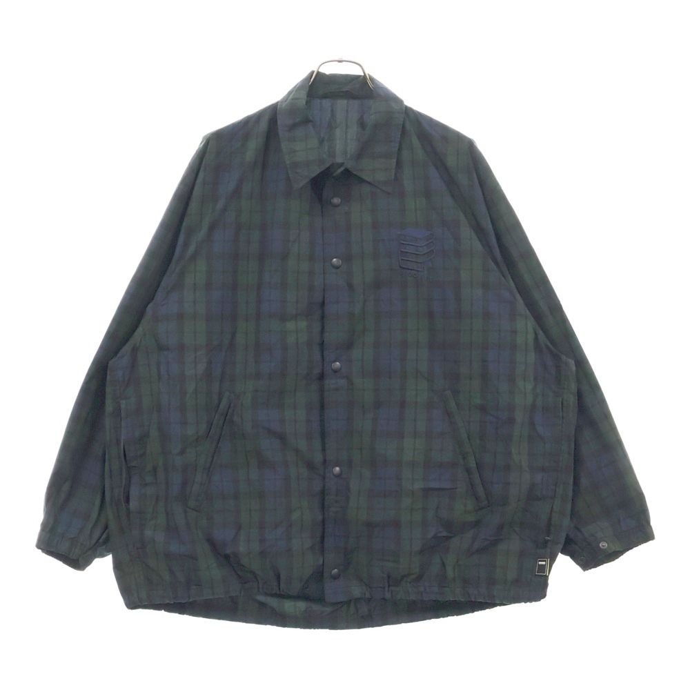BROCHURE ブロシュアー LOGO COACH JACKET 231-01 ロゴ刺繍 ナイロン チェック コーチジャケット ネイビー|カーキ