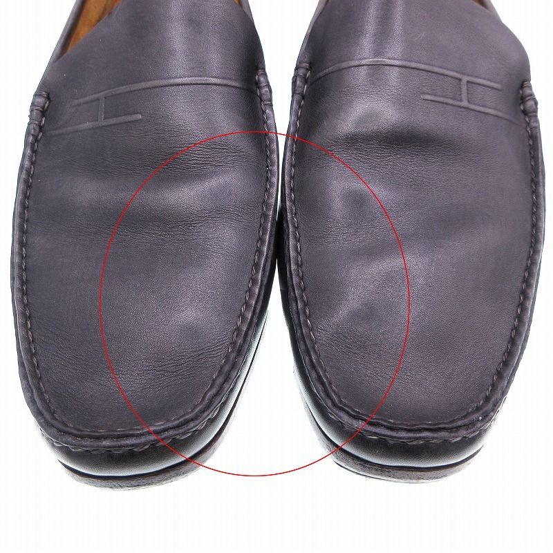 エルメス　HERMES ローファー　革靴　スリッポン　Hロゴ エルメス スリッポン ローファー メンズ SIZE 42 1/2 HERMES
