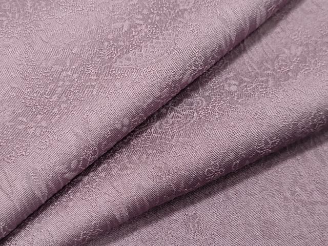 平和屋着物□上質な色無地 草花地紋 古代紫色 正絹 逸品 未使用