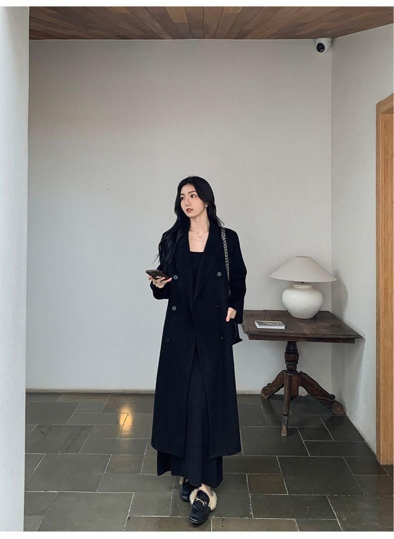 上品ロングニットワンピース モテ服