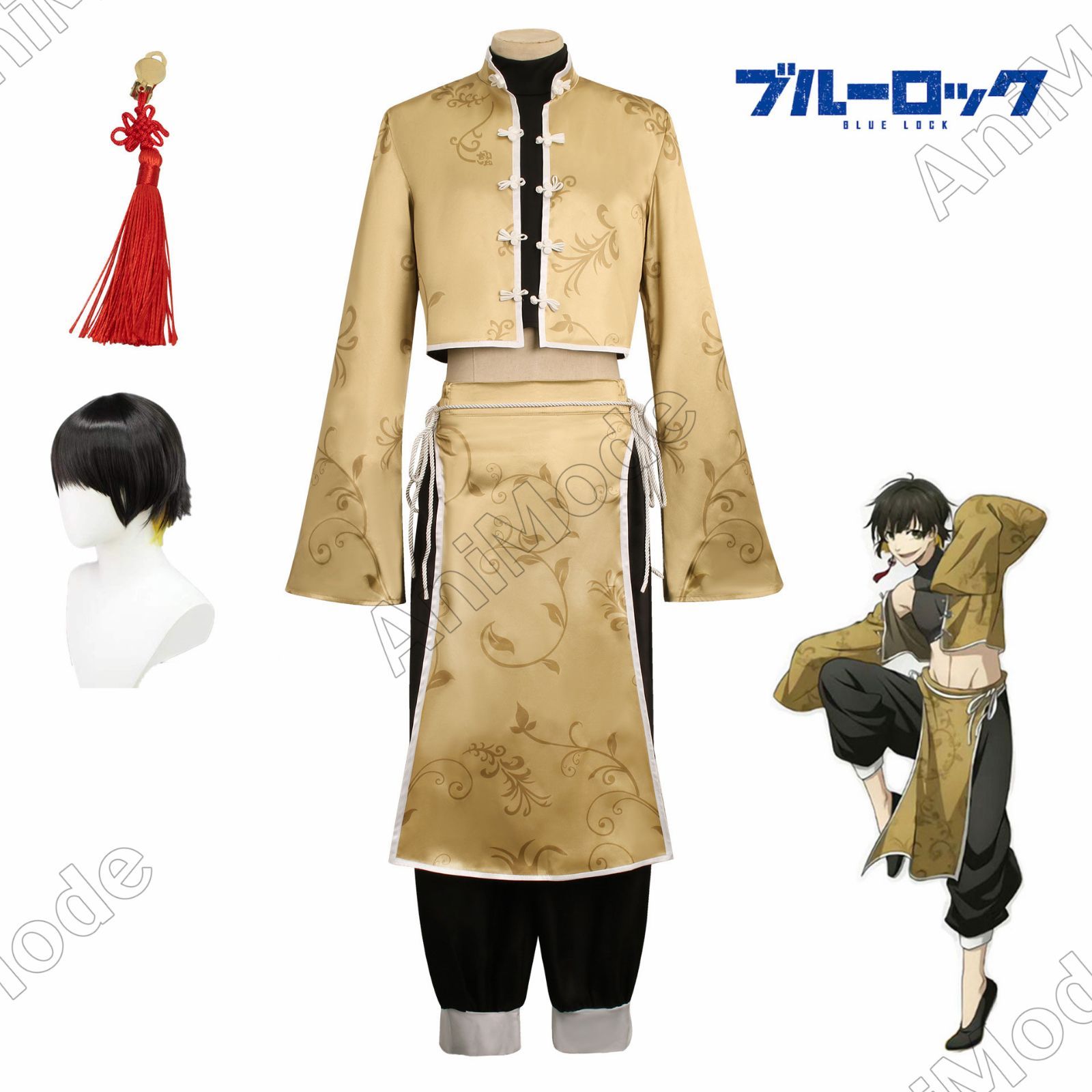 ブルーロック　蜂楽廻　チャイナ衣装　コスプレ ブルーロック 蜂楽廻 チャイナ服 コスプレ衣装 - Costowns